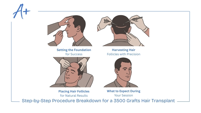 Step-by-Step Procedure Breakdown for a 3500 Grafts Hair Transplant