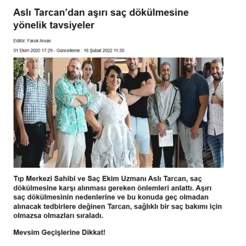 Asli Tarcan in TGRT NewsPaper