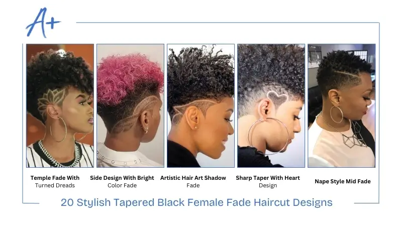 New Tapered Black Female Fade Haircut Designs