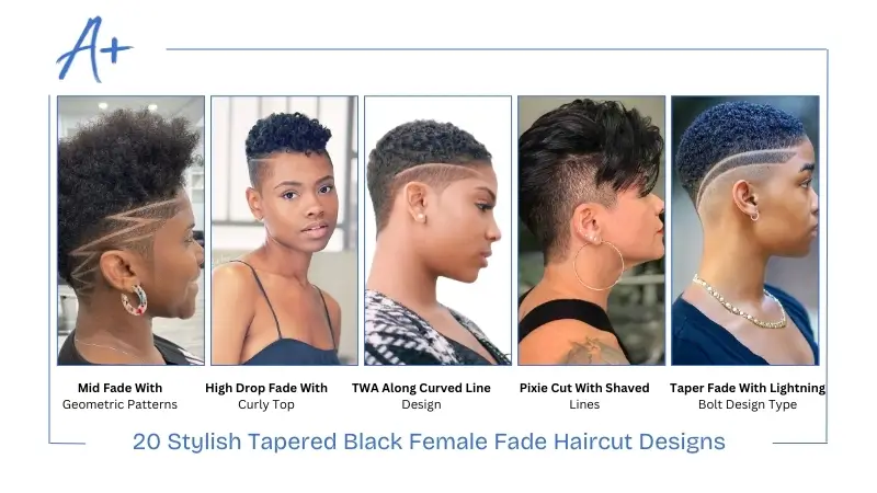 Stylish Tapered Black Female Fade Haircut Designs
